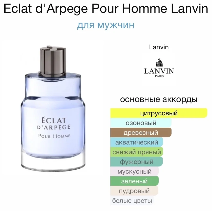 Туалетная вода LANVIN - ECLAT D’ARPEGE POUR HOMME - миниатюра 2