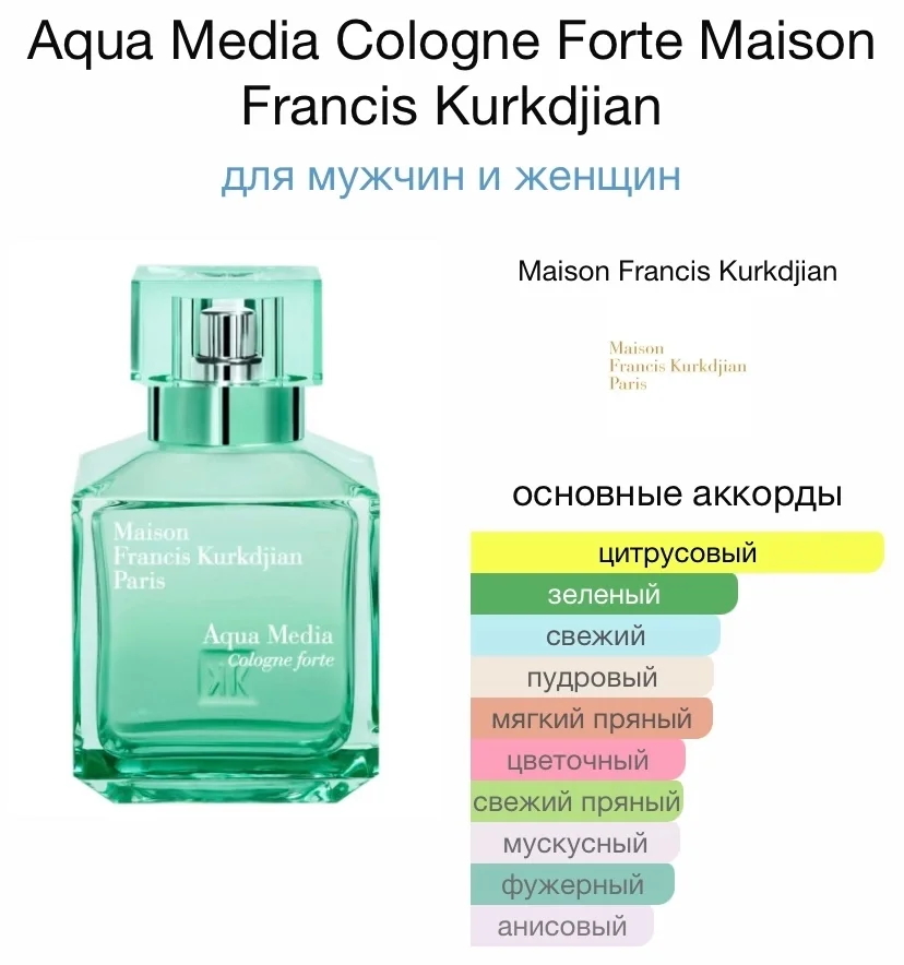 Туалетная вода MFK - AQUA MEDIA COLOGNE FORTE - миниатюра 2