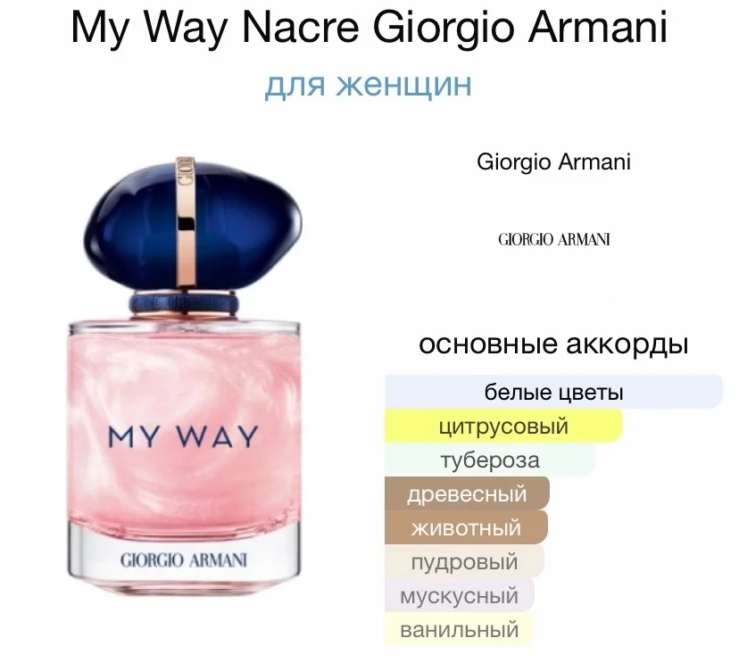 Туалетная вода ARMANI - MY WAY NACRE - миниатюра 2