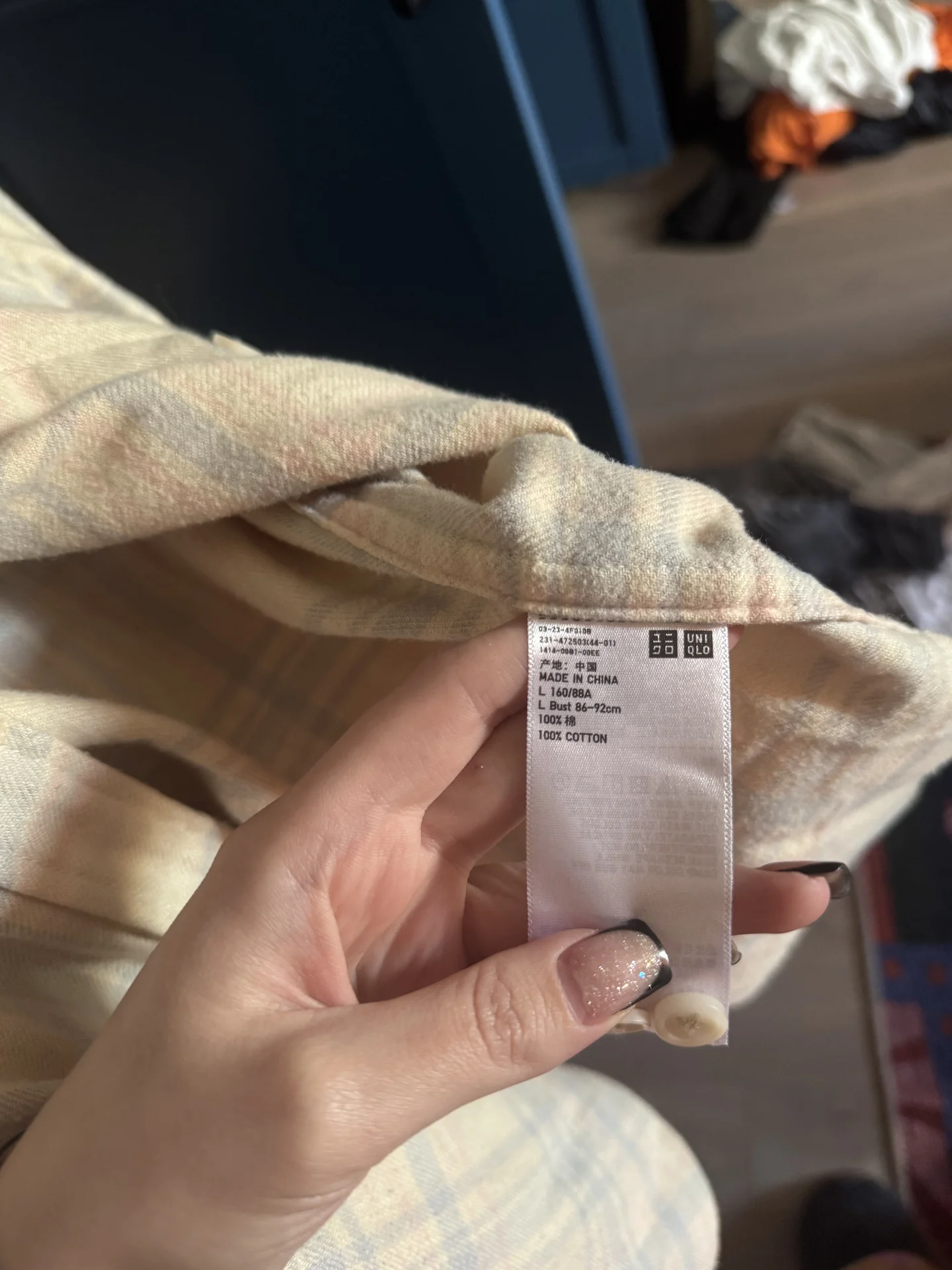 Рубашка Uniqlo, хлопок, клетка, размер L - миниатюра 2