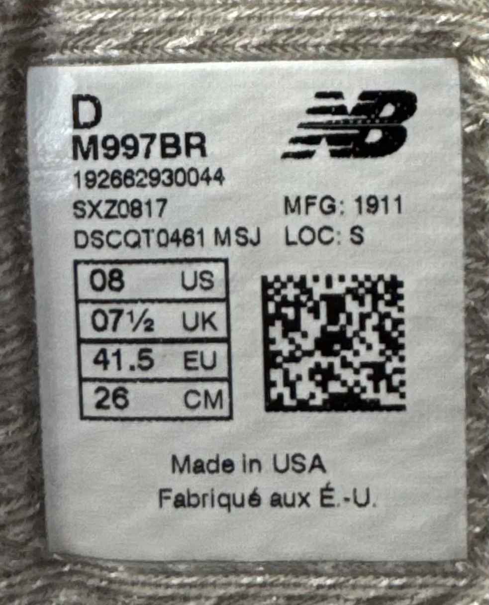 Кроссовки New Balance 997 made in USA оригинал - миниатюра 5