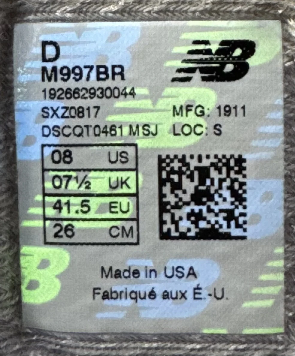 Кроссовки New Balance 997 made in USA оригинал - миниатюра 6
