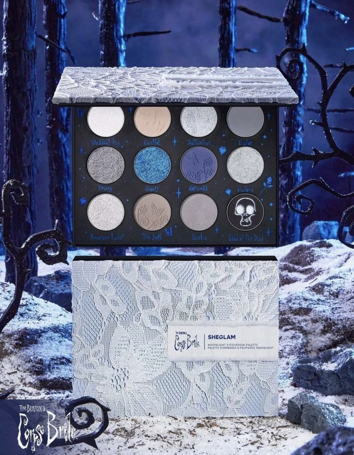 shein x corpse bride палетка теней