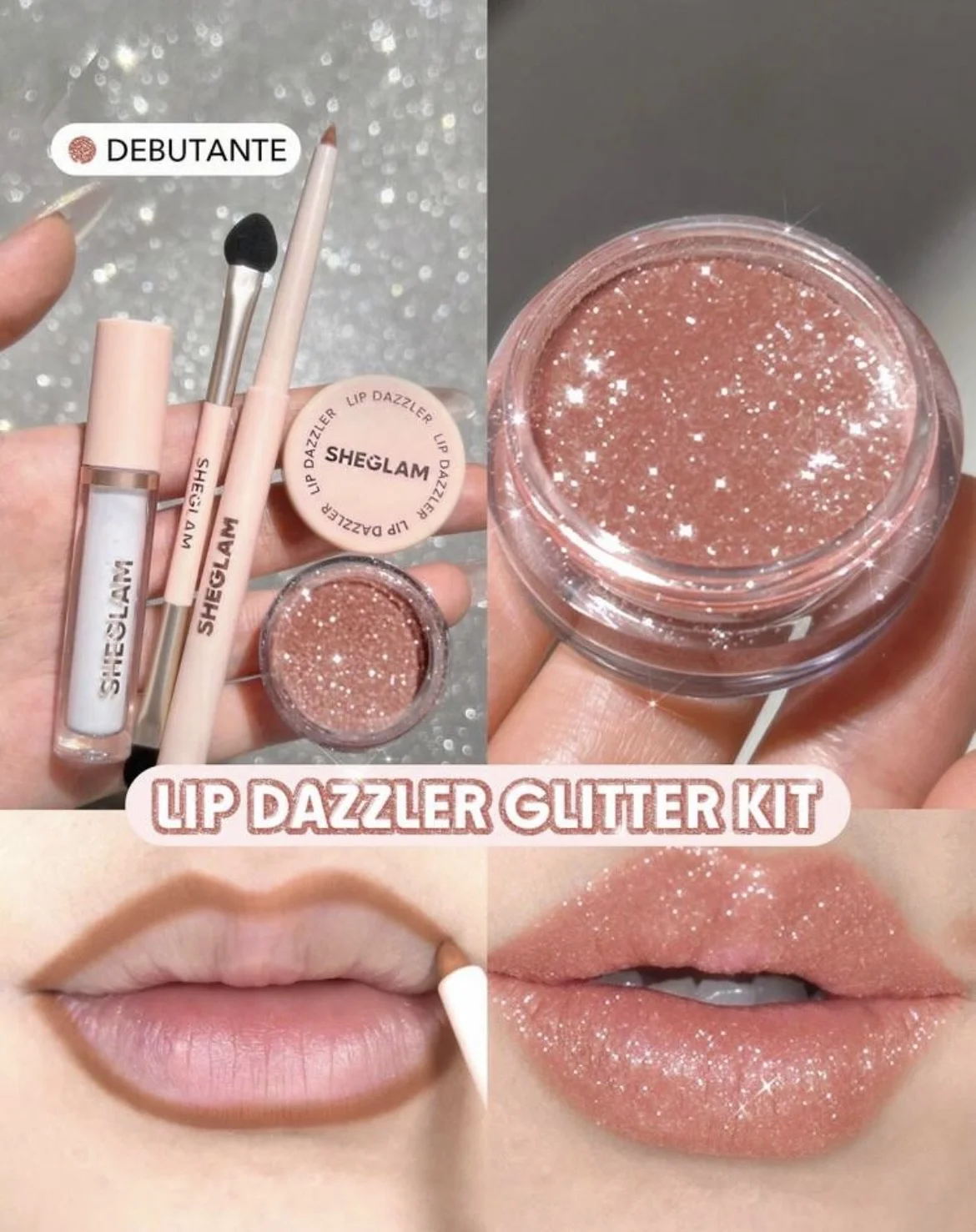 Набор для губ SHEGLAM Lip Dazzler Glitter Kit Debu