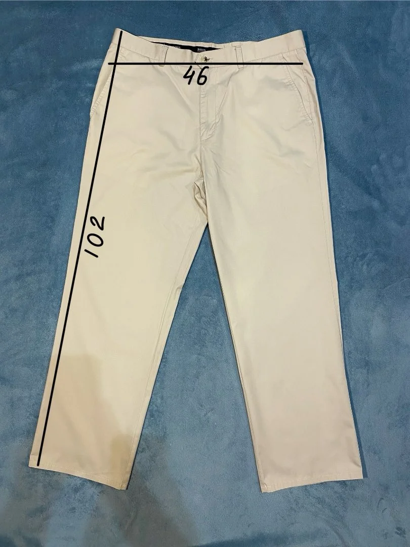 Винтажные брюки HUGO BOSS, Made in Italy, стрейч, цвет песочный/беж, размер 36/32