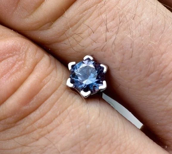 Серьги с александритом. 2ct. В серебре и позолоте. - миниатюра 4