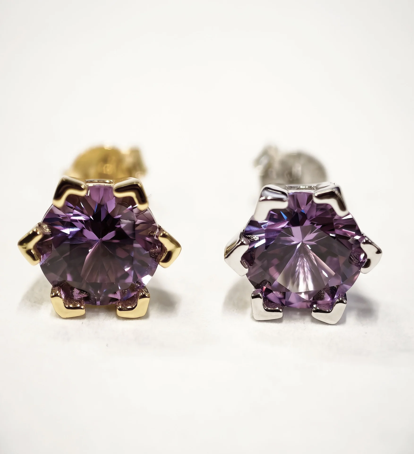 Серьги с александритом. 2ct. В серебре и позолоте. - миниатюра 3