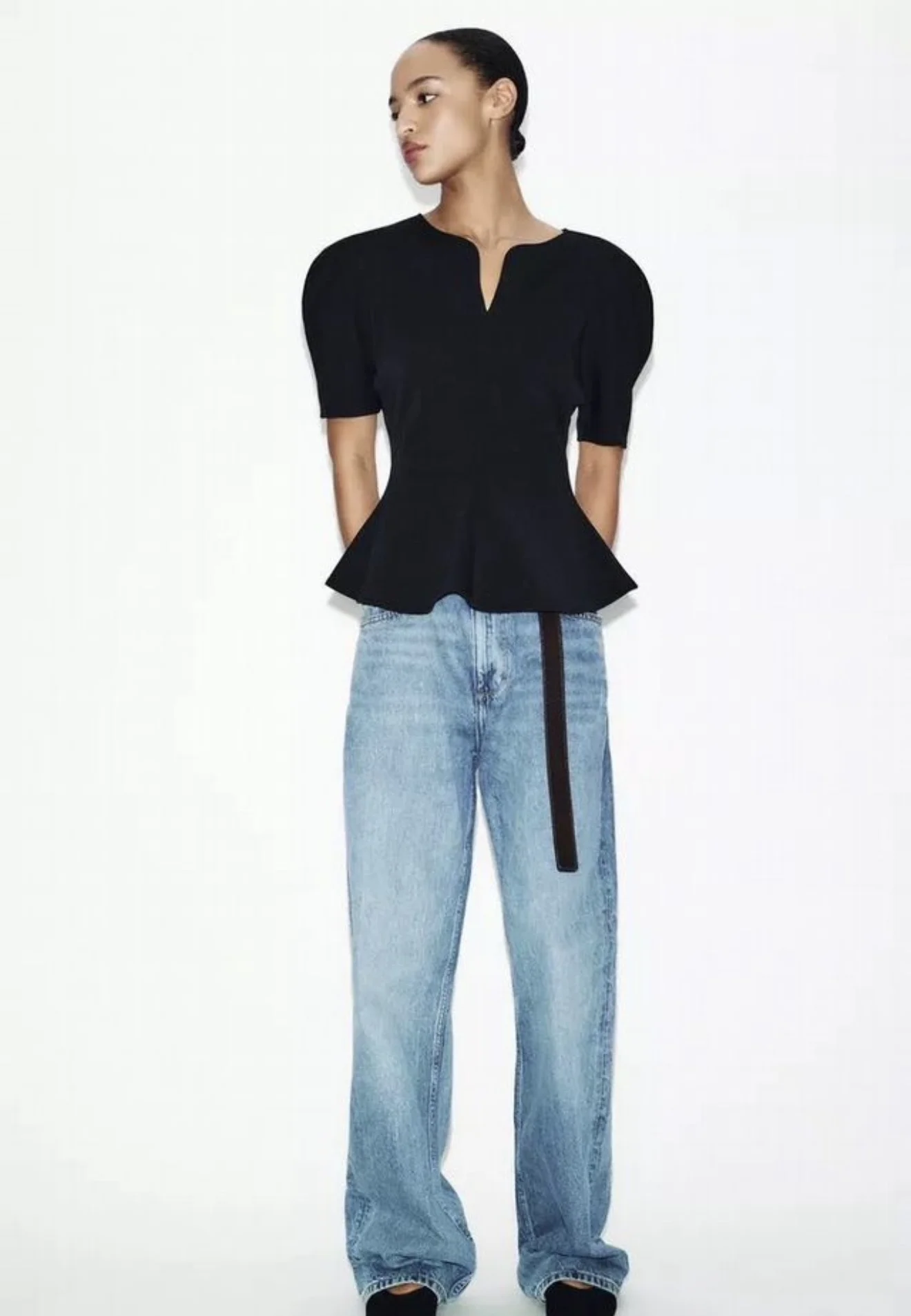 топ с баской Zara новый - миниатюра 2
