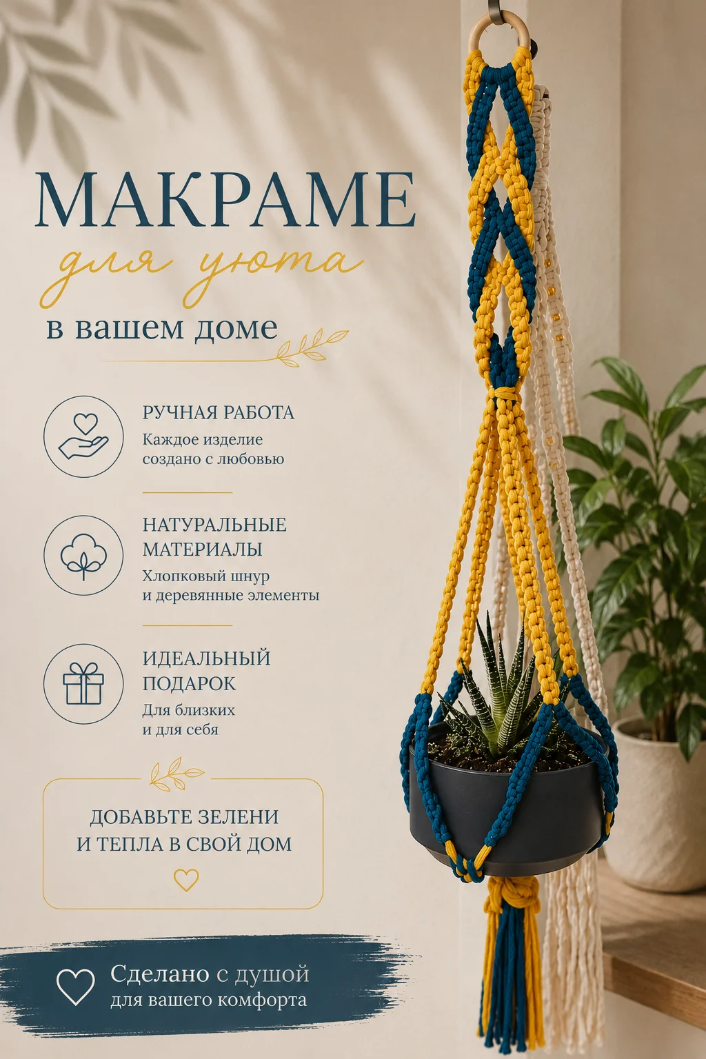 Декор для дома макраме 🌿 - миниатюра 9
