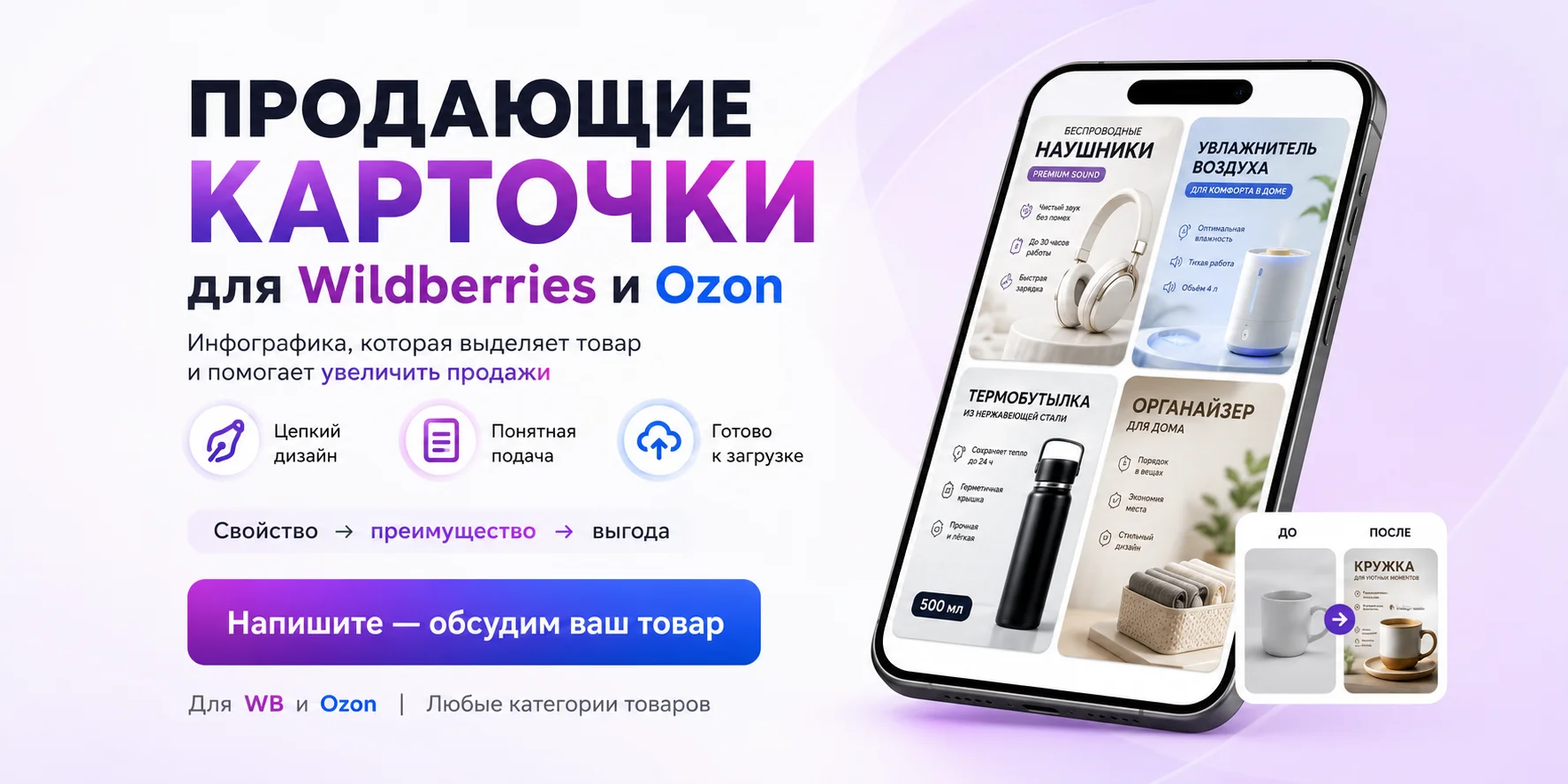 Сделаю карточку для WB/OZON лучше конкурентов