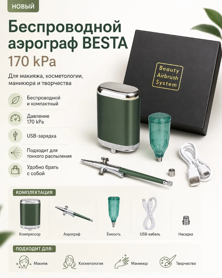 Беспроводной аэрограф Besta 170 kpa - изображение 1