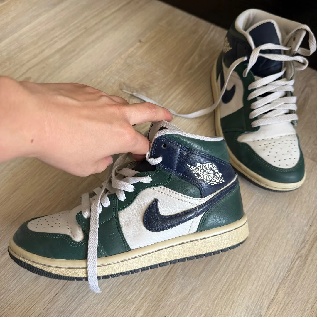 Кроссовки Nike air Jordan зеленые - миниатюра 9