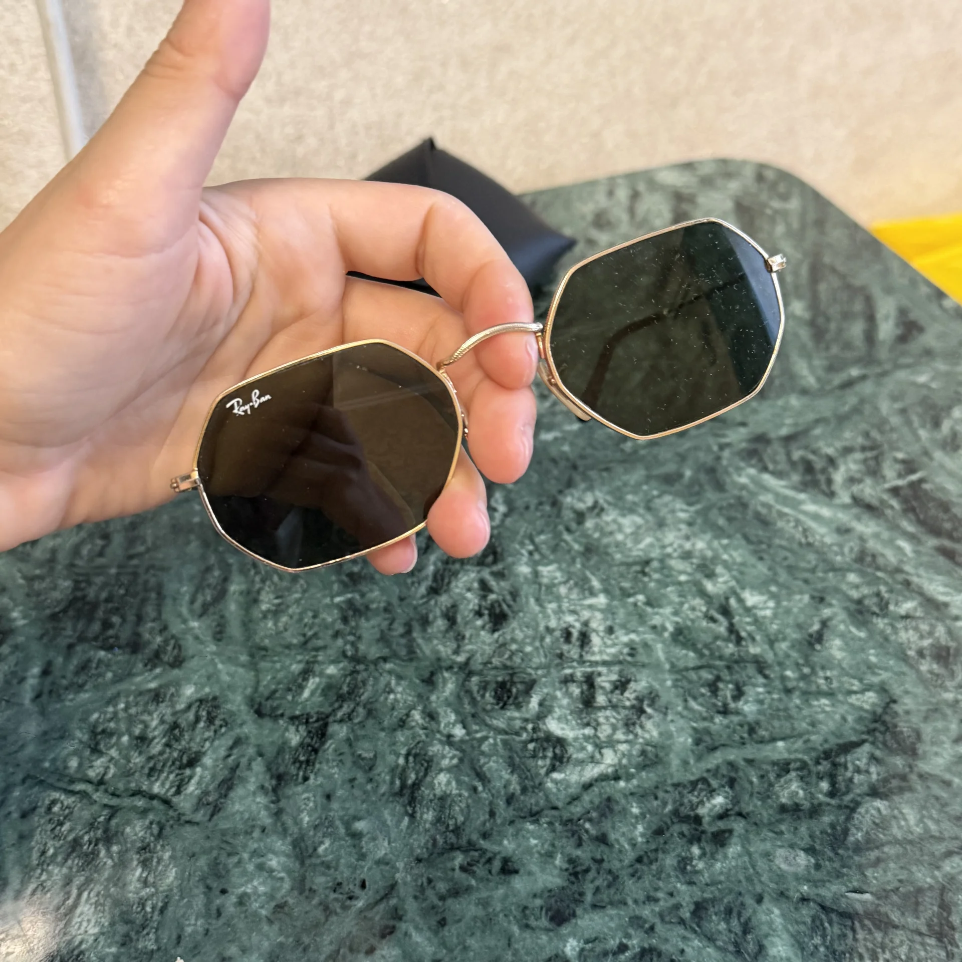 Очки Ray-Ban восьмиугольные, зеленые - миниатюра 3