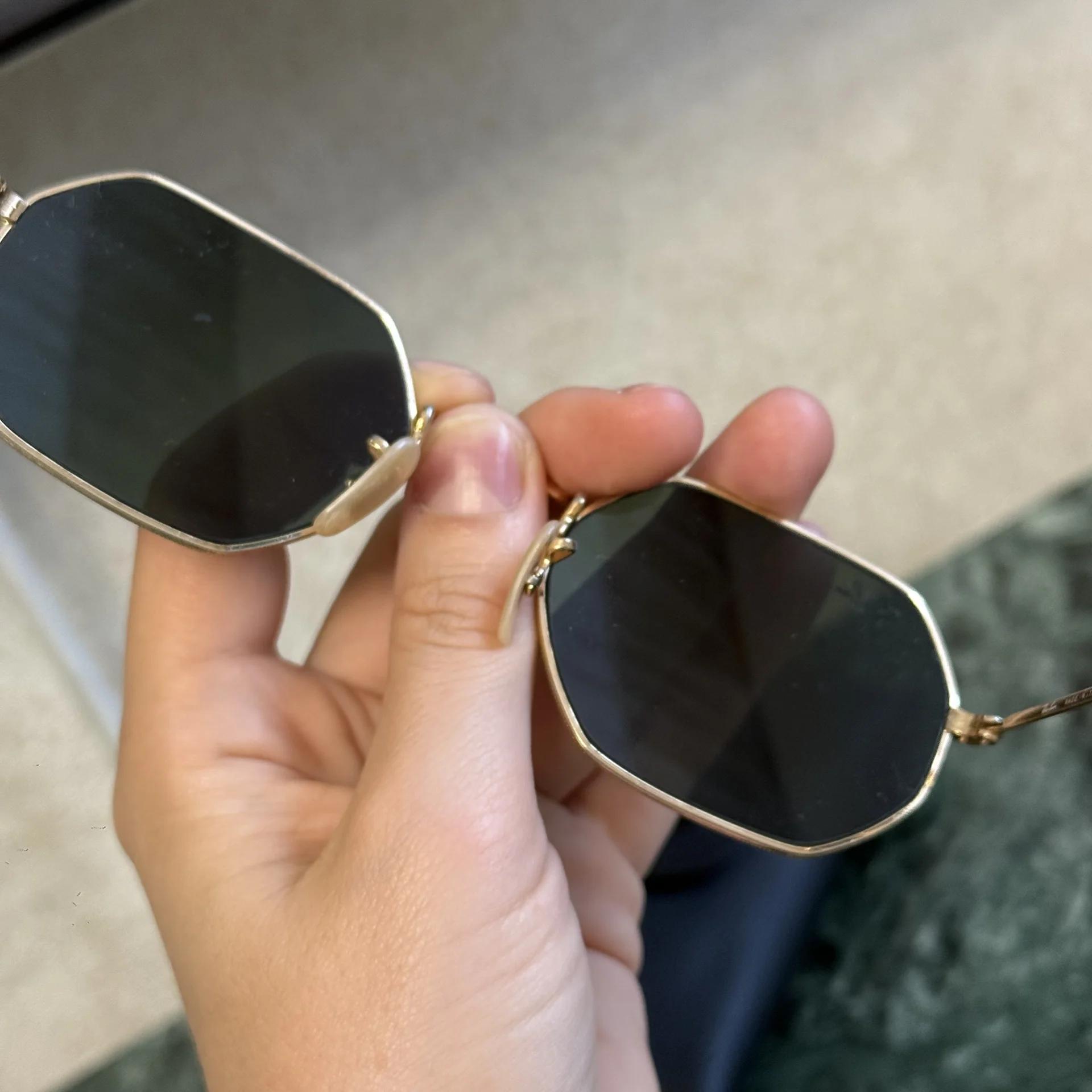Очки Ray-Ban восьмиугольные, зеленые - миниатюра 6