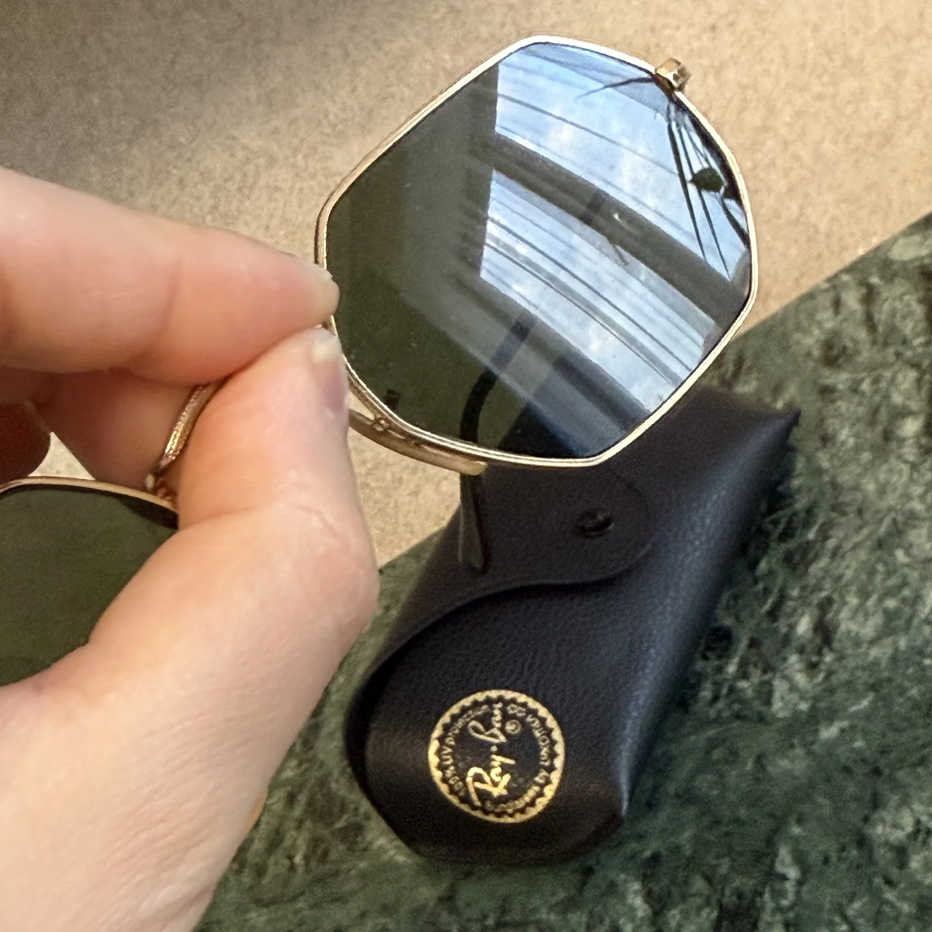 Очки Ray-Ban восьмиугольные, зеленые - миниатюра 7