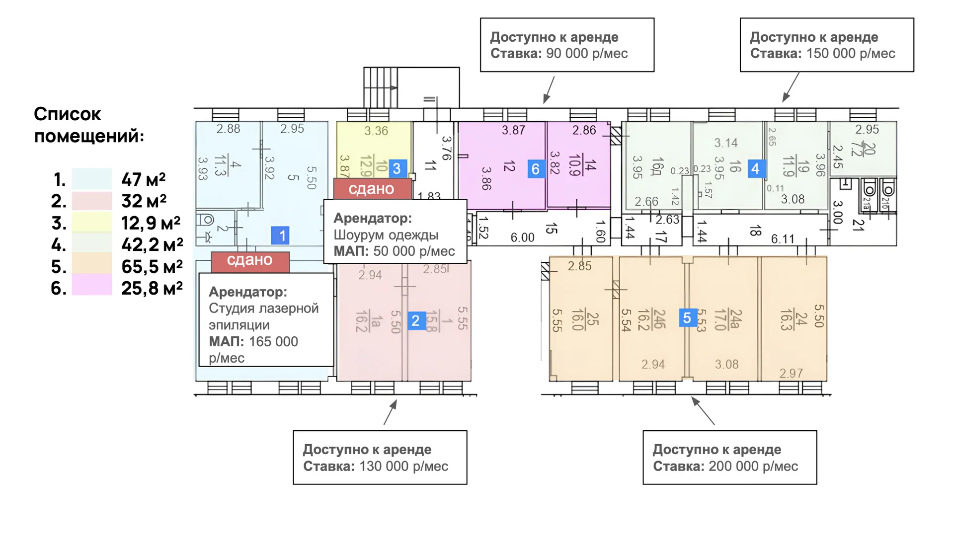 Кабинет под бьюти услуги, 65.5 м² - миниатюра 2