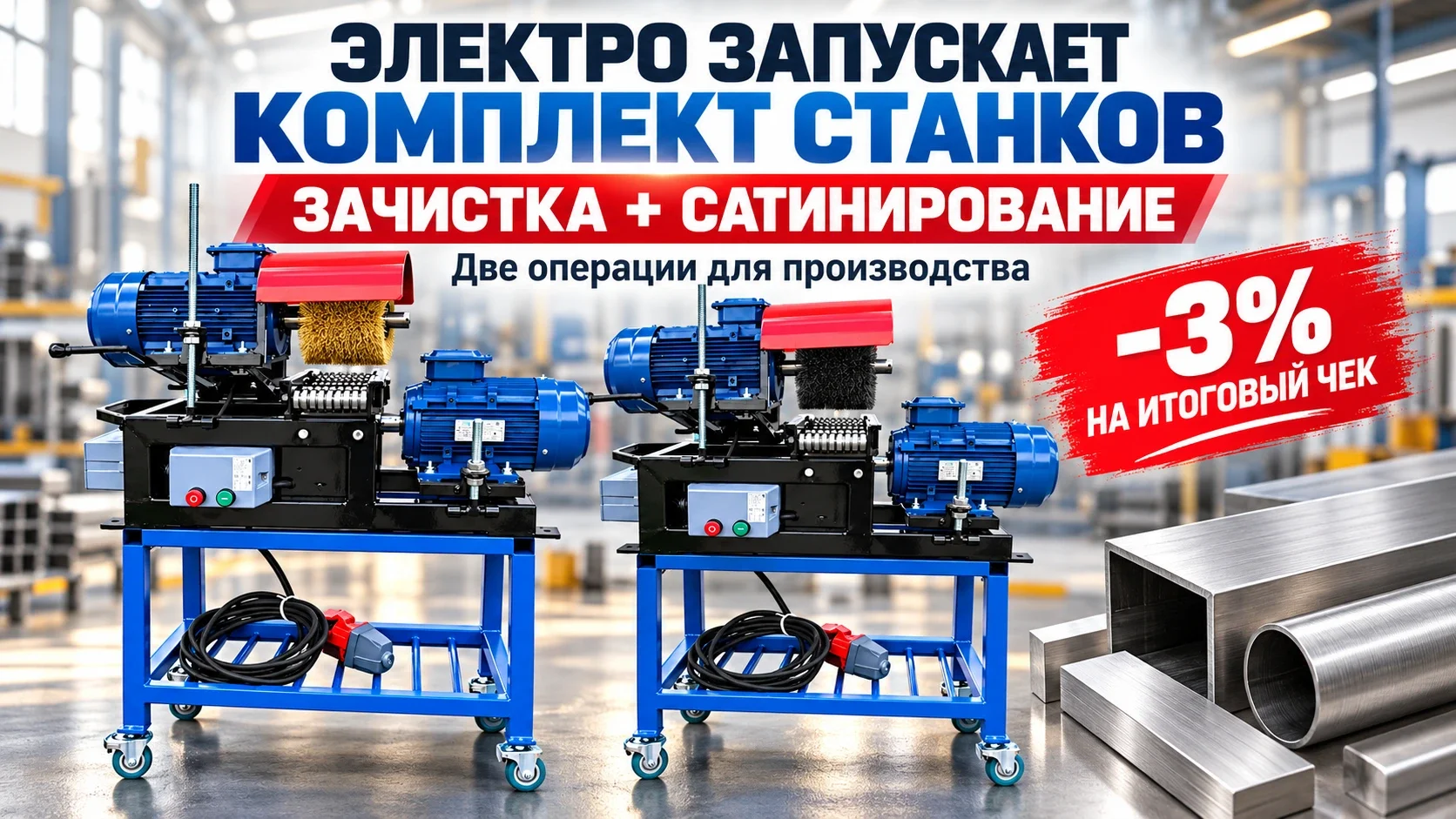 Разборный станок ЭСК 100/2 для сатинирования металла - миниатюра 4