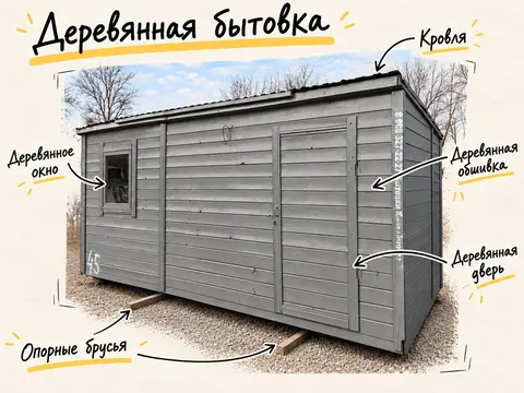 Бытовка деревянная 2.3х5\новая отделка
