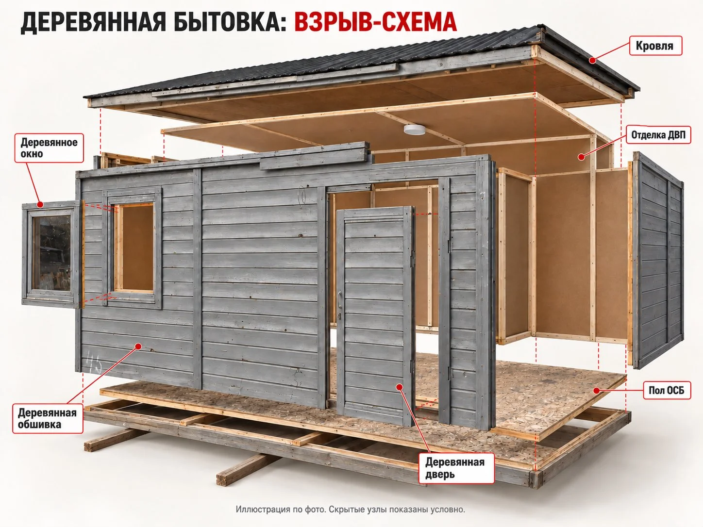 Бытовка деревянная 2.3х5\новая отделка - миниатюра 2