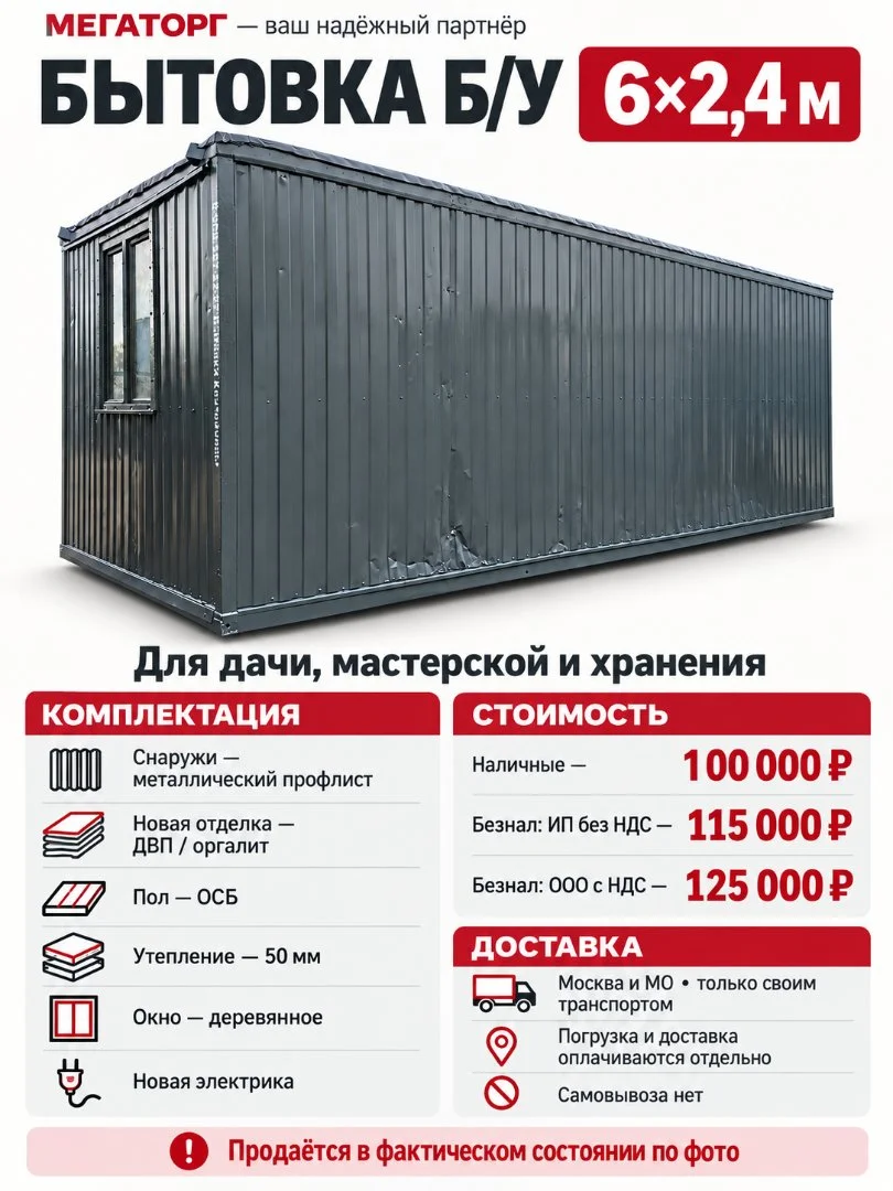 Бытовка металлическая\ДВП\ОСБ 6х2.4 - миниатюра 12