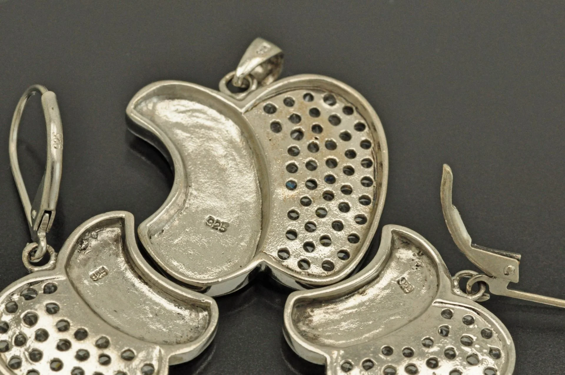 СЕРЬГИ + КУЛОН "APPLE" серебро 925 пробы позолота - миниатюра 4
