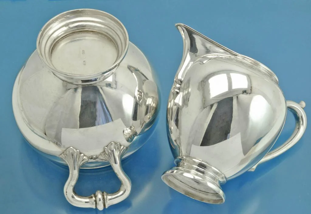 САХАРНИЦА + СЛИВОЧНИК серебро 800 пробы - миниатюра 3