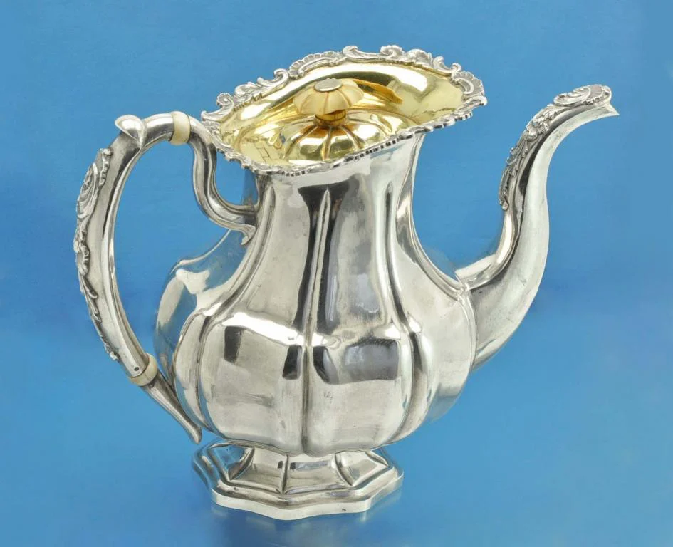 Старинные ЧАЙНИК и КОФЕЙНИК серебро 84 пробы Россия - миниатюра 8