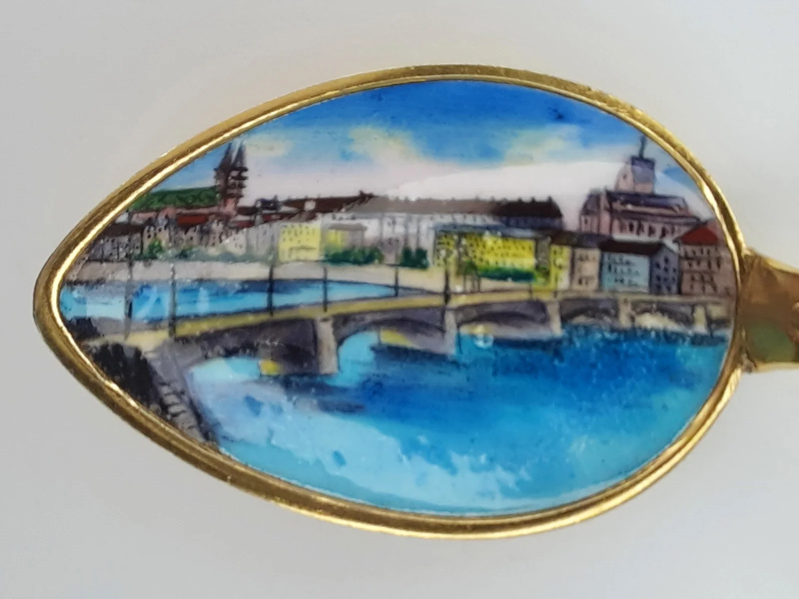 Ложка "Basel" альпака позолота эмаль Швейцария - миниатюра 4