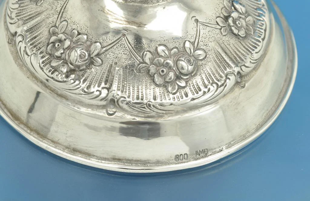 ПОДСВЕЧНИК серебро 800 пробы Германия - миниатюра 4