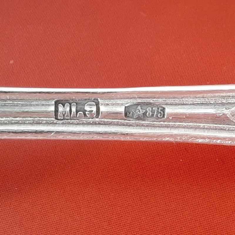 6 кофейных ложек серебро 875 проба СССР - миниатюра 4