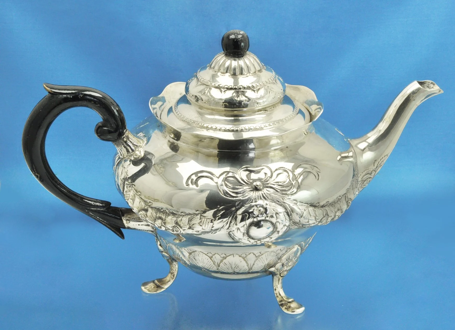 ЧАЙНИК + САХАРНИЦА + СЛИВОЧНИК серебро 830 пробы Дания - миниатюра 2