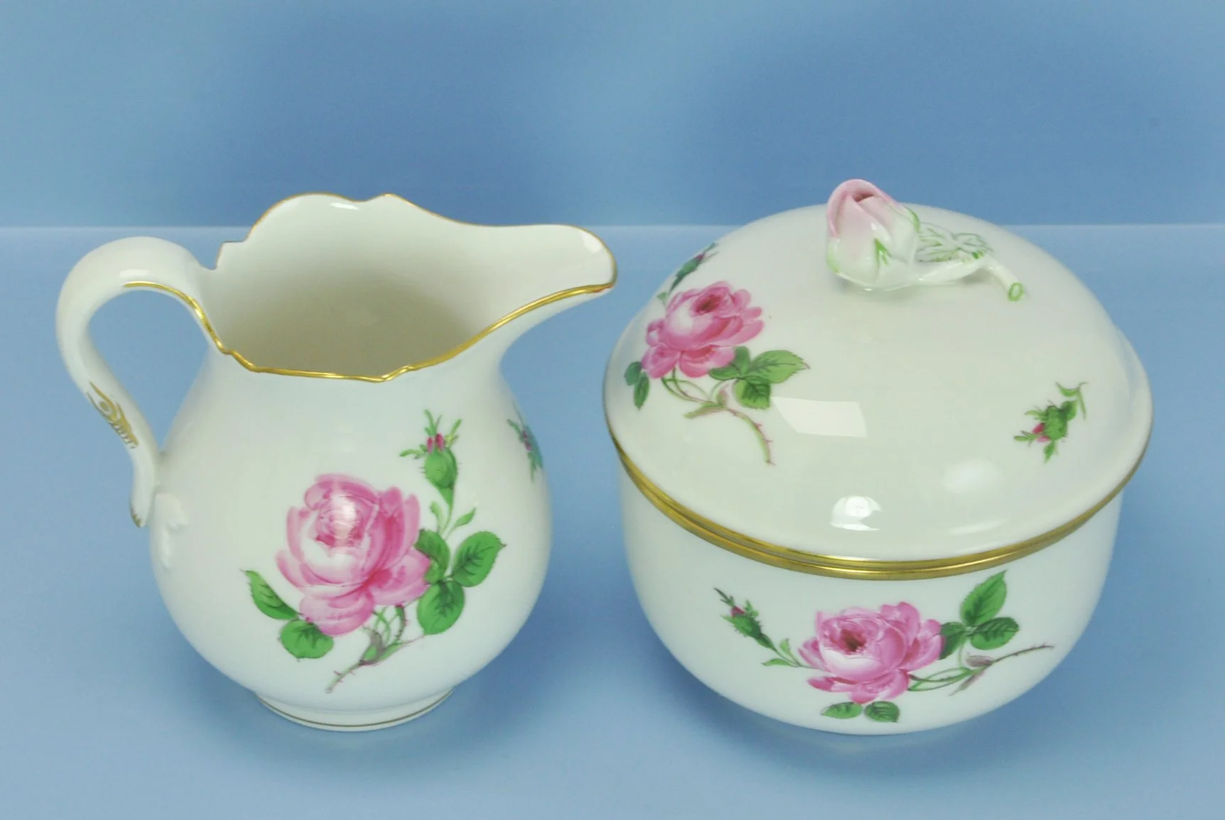 КОФЕЙНЫЙ СЕРВИЗ "Роза" фарфор Meissen ручная роспись - миниатюра 4