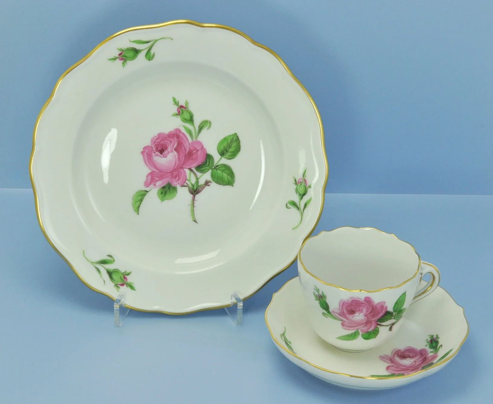 КОФЕЙНЫЙ СЕРВИЗ "Роза" фарфор Meissen ручная роспись - миниатюра 7