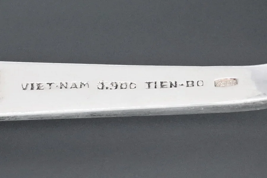 6 кофейных ложек серебро 900 проба Вьетнам - миниатюра 4