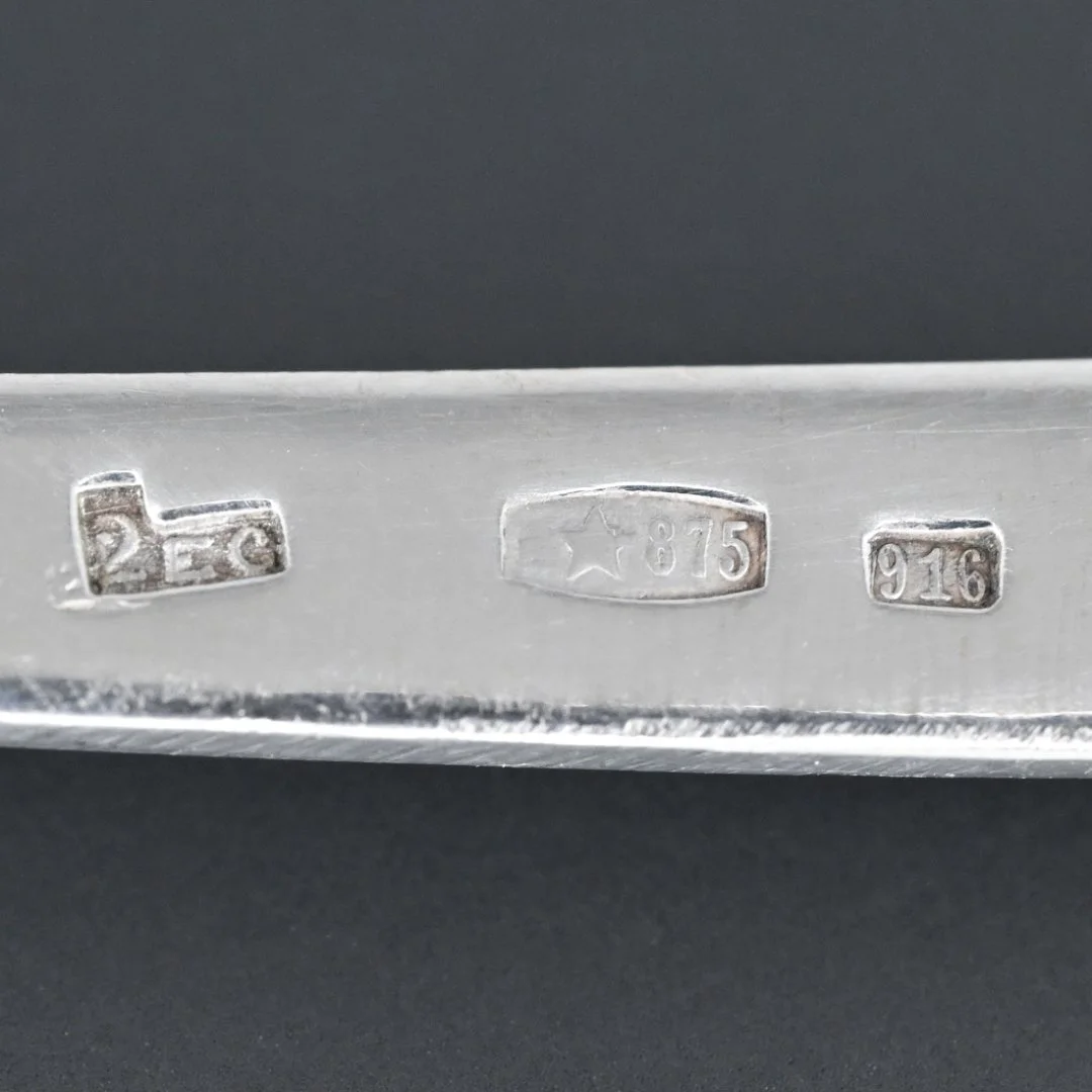 6 кофейных ложек серебро 916 проба скань СССР - миниатюра 3