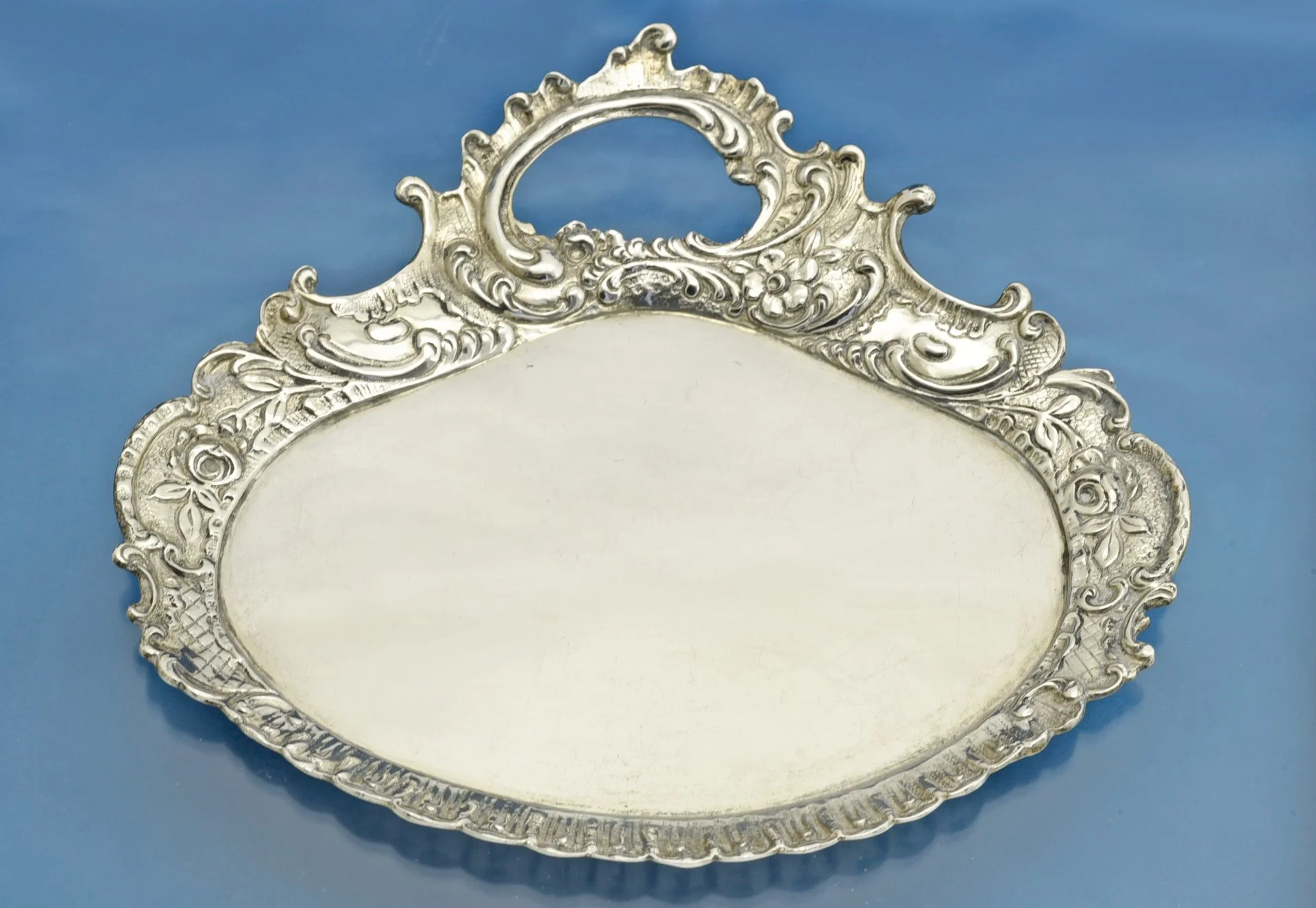 САХАРНИЦА + СЛИВОЧНИК + ПОДНОС Путти серебро 800 пробы - миниатюра 6