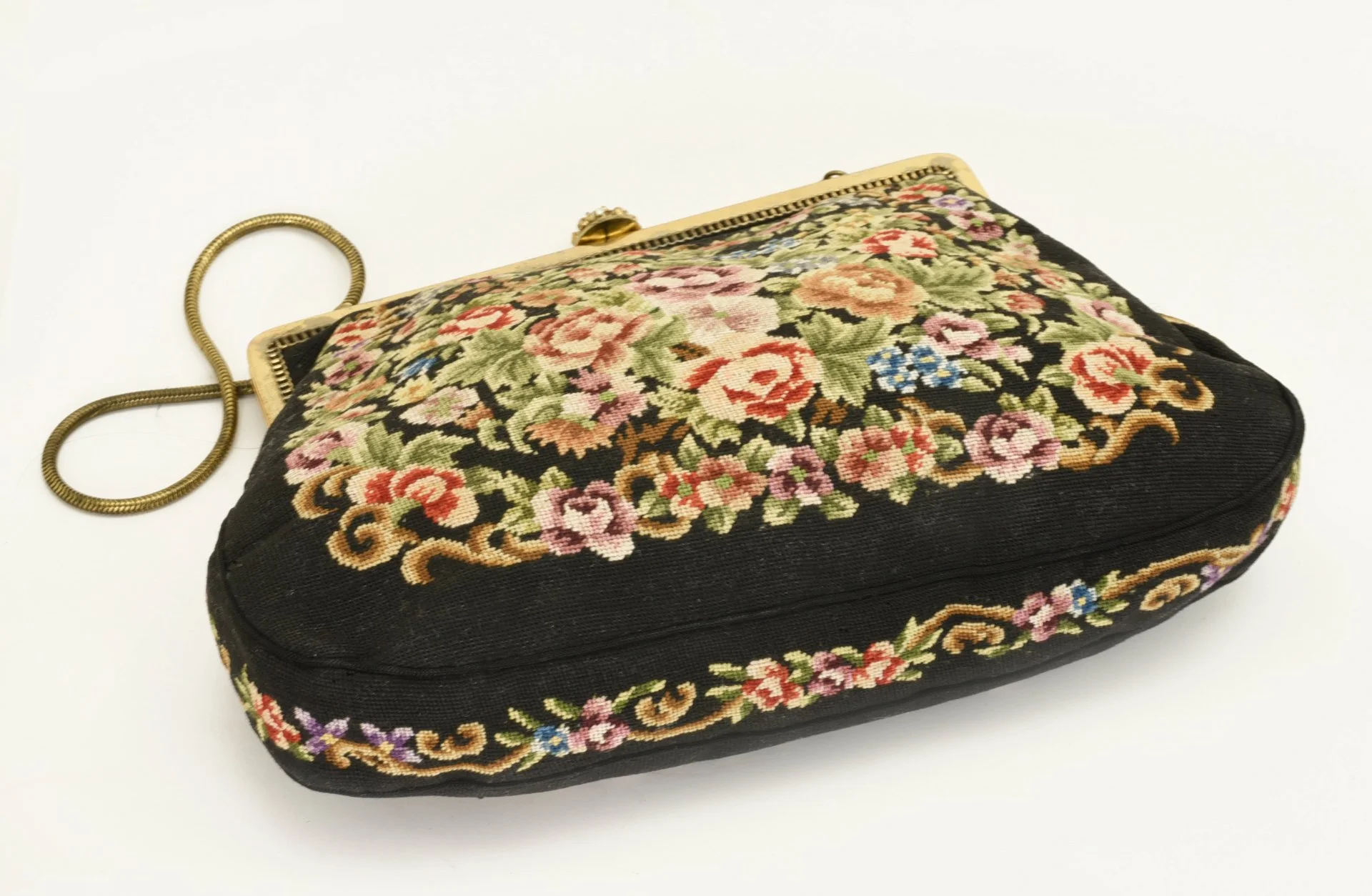 Старинная СУМОЧКА вышивка petit point Германия - миниатюра 3
