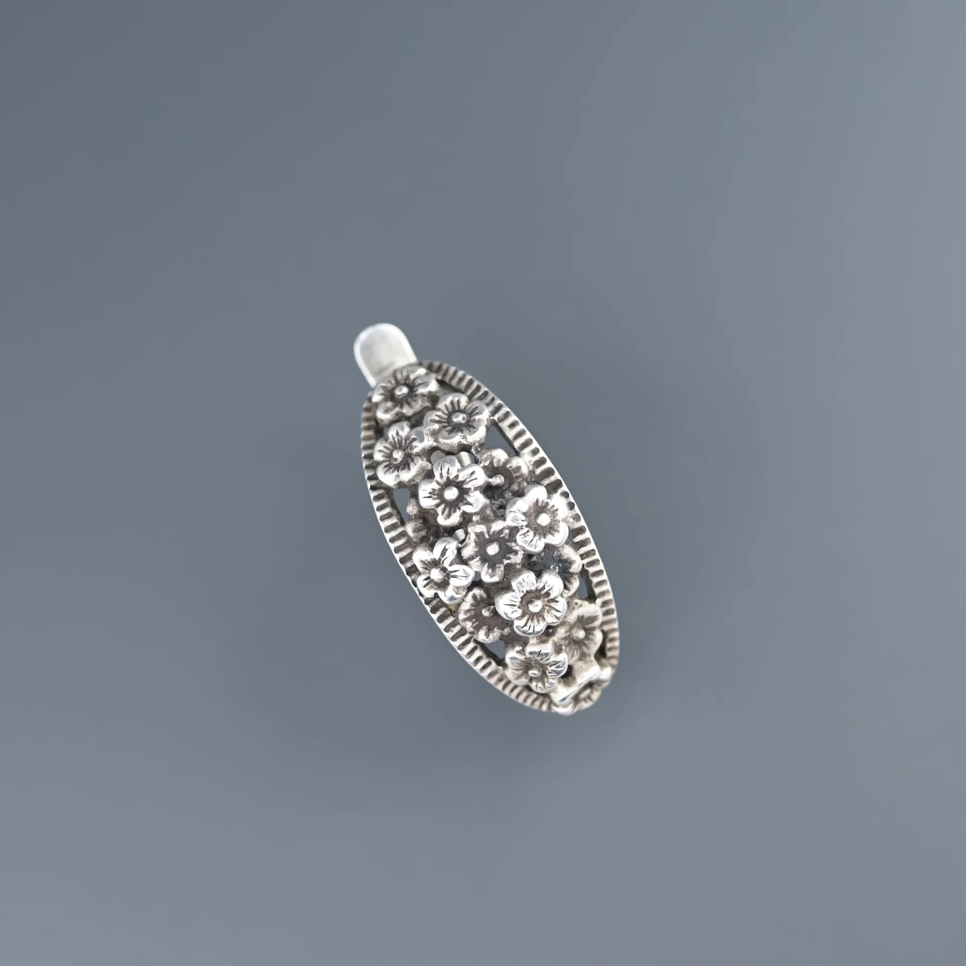 Серьги цветы серебро 925 проба СССР - миниатюра 3