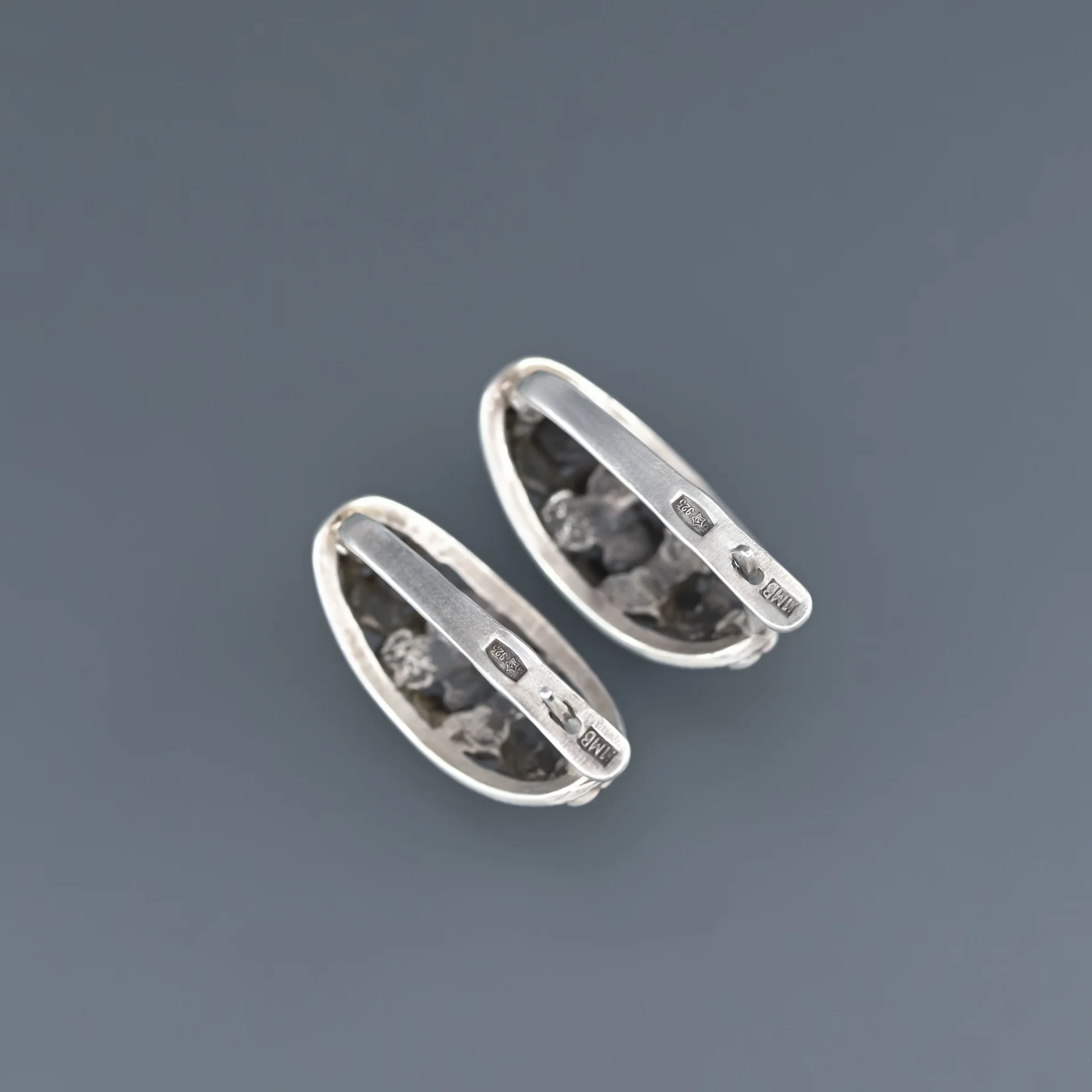 Серьги цветы серебро 925 проба СССР - миниатюра 4