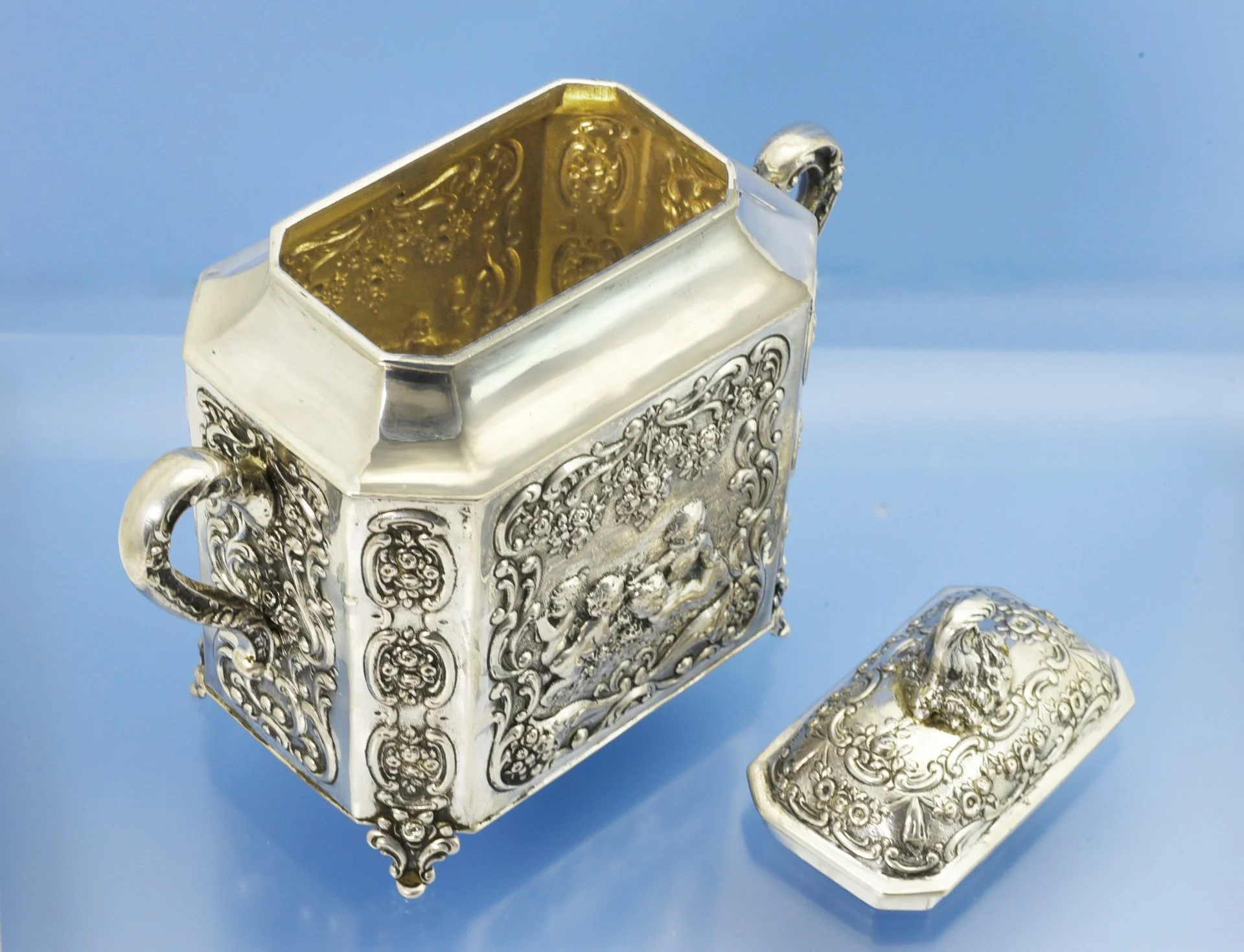ЧАЙНО - КОФЕЙНЫЙ СЕРВИЗ серебро 800 пробы Германия - миниатюра 7