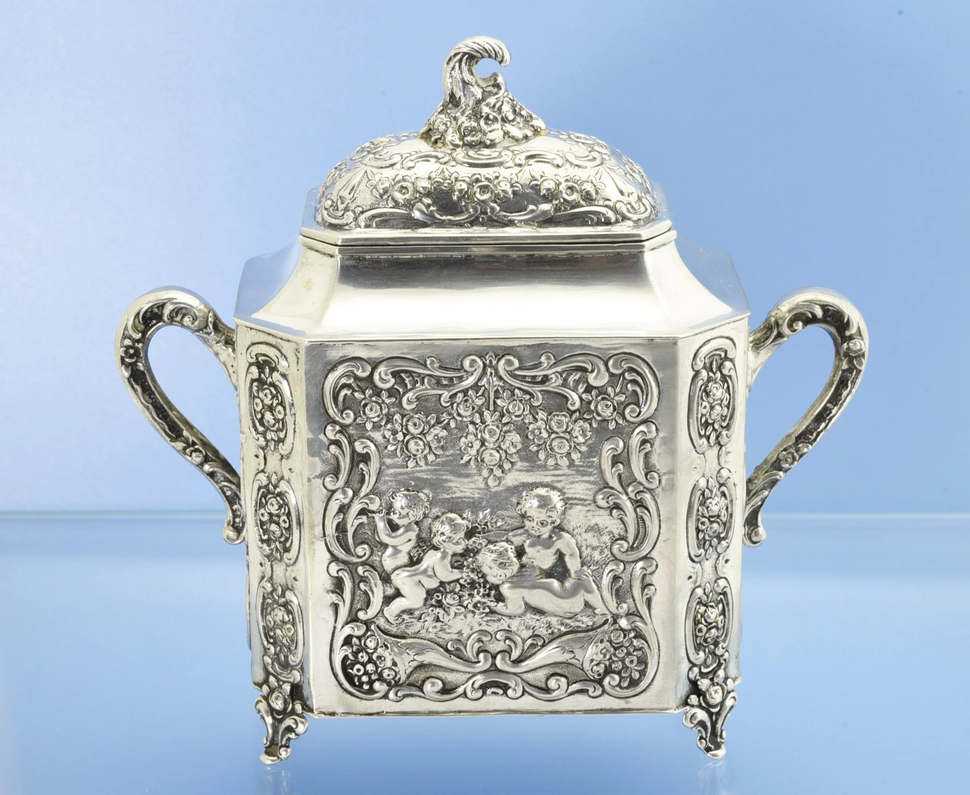 ЧАЙНО - КОФЕЙНЫЙ СЕРВИЗ серебро 800 пробы Германия - миниатюра 11
