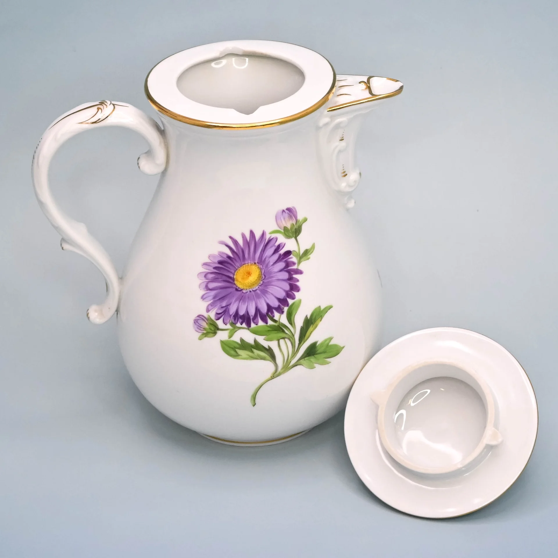 Кофейник Цветы фарфор Майсен Meissen - миниатюра 2