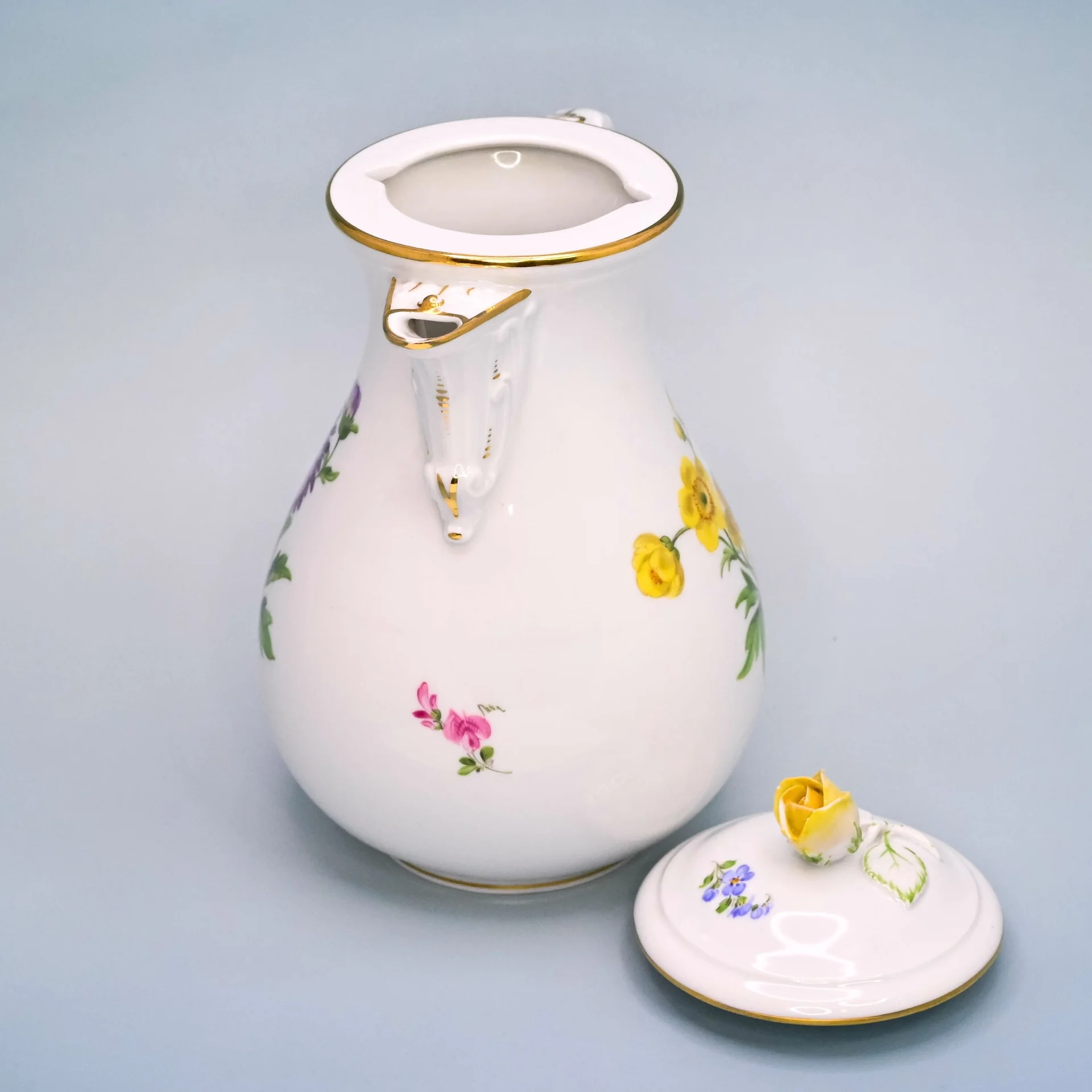 Кофейник Цветы фарфор Майсен Meissen - миниатюра 3