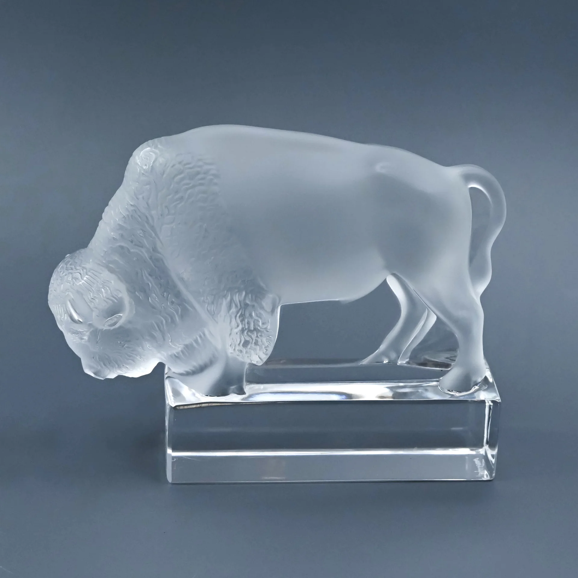 Бизон пресс-папье стекло Lalique Франция - миниатюра 2