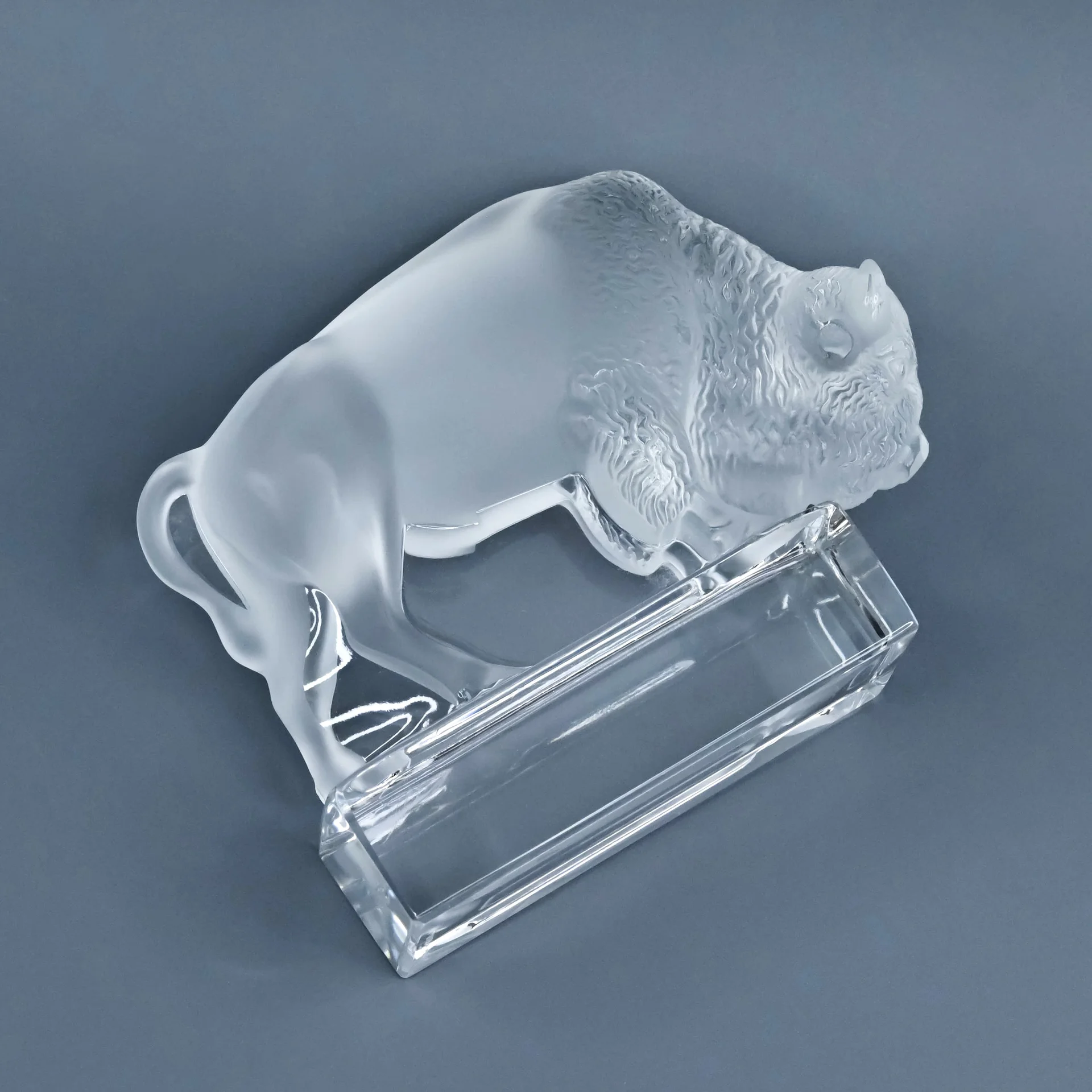 Бизон пресс-папье стекло Lalique Франция - миниатюра 4