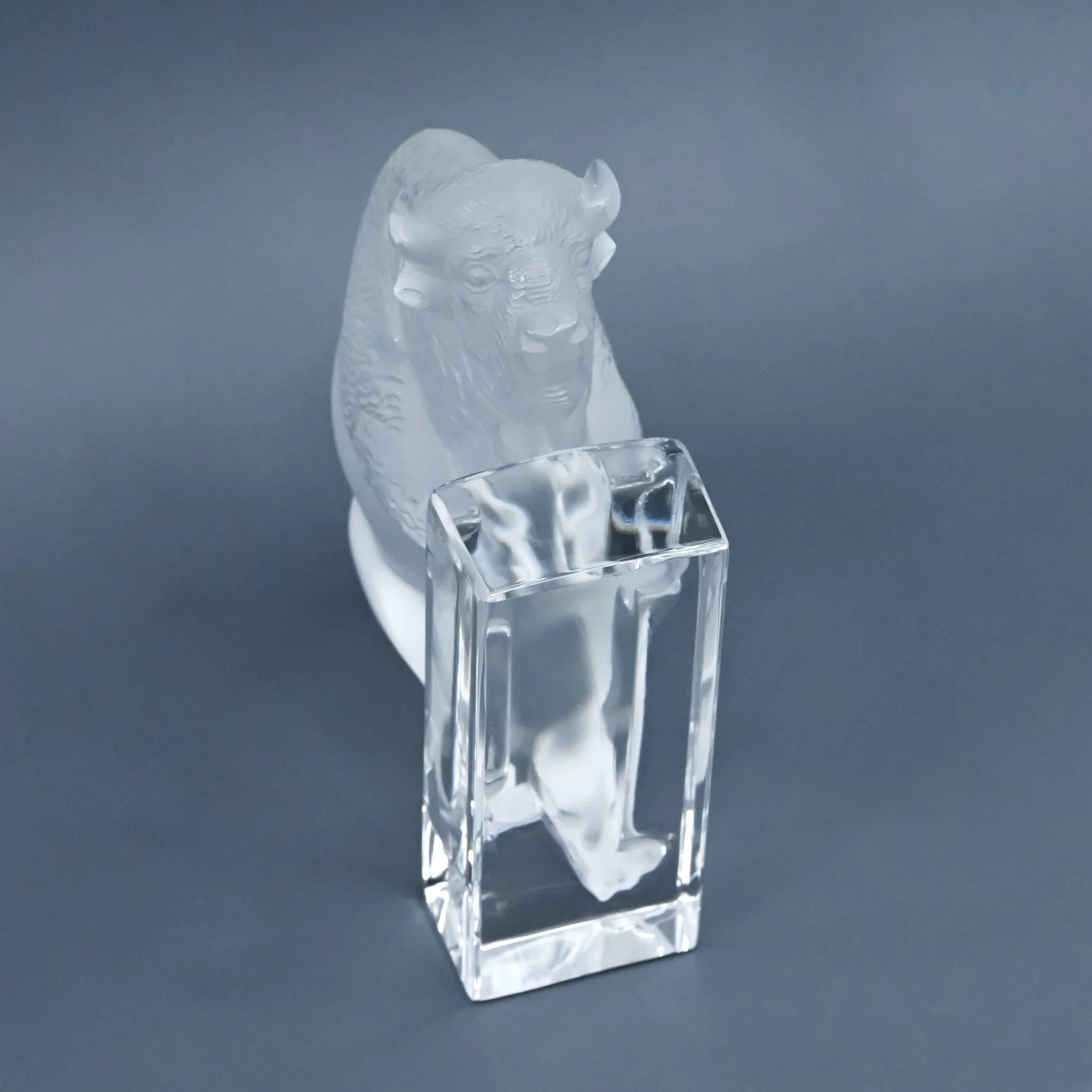 Бизон пресс-папье стекло Lalique Франция - миниатюра 5