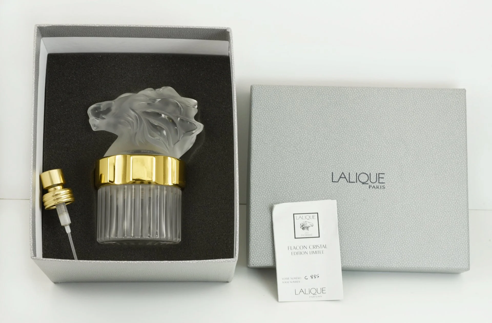 Коллекционный флакон Лев Lalique стекло Франция - миниатюра 8