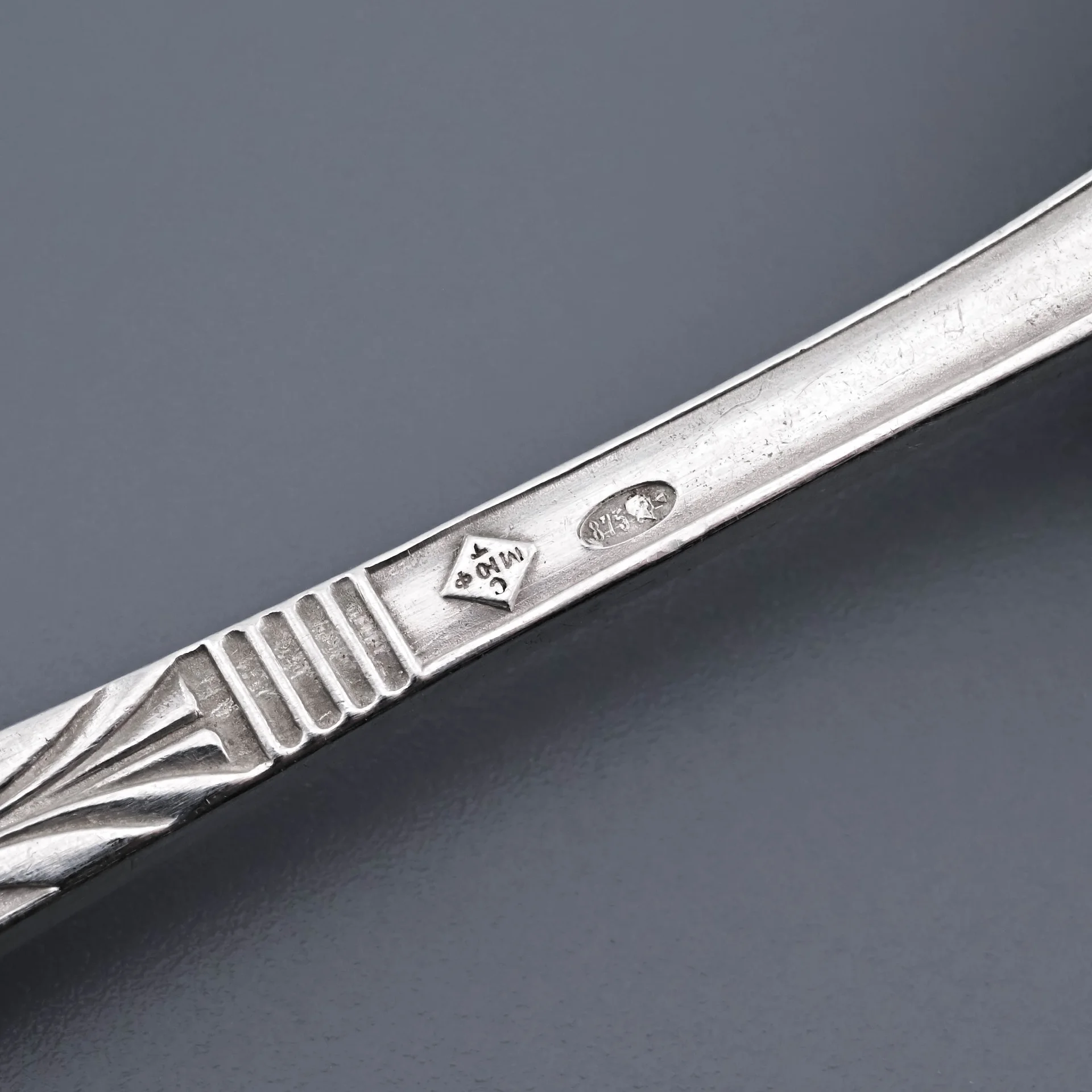 Ложка чайная серебро 875 проба СССР - миниатюра 4