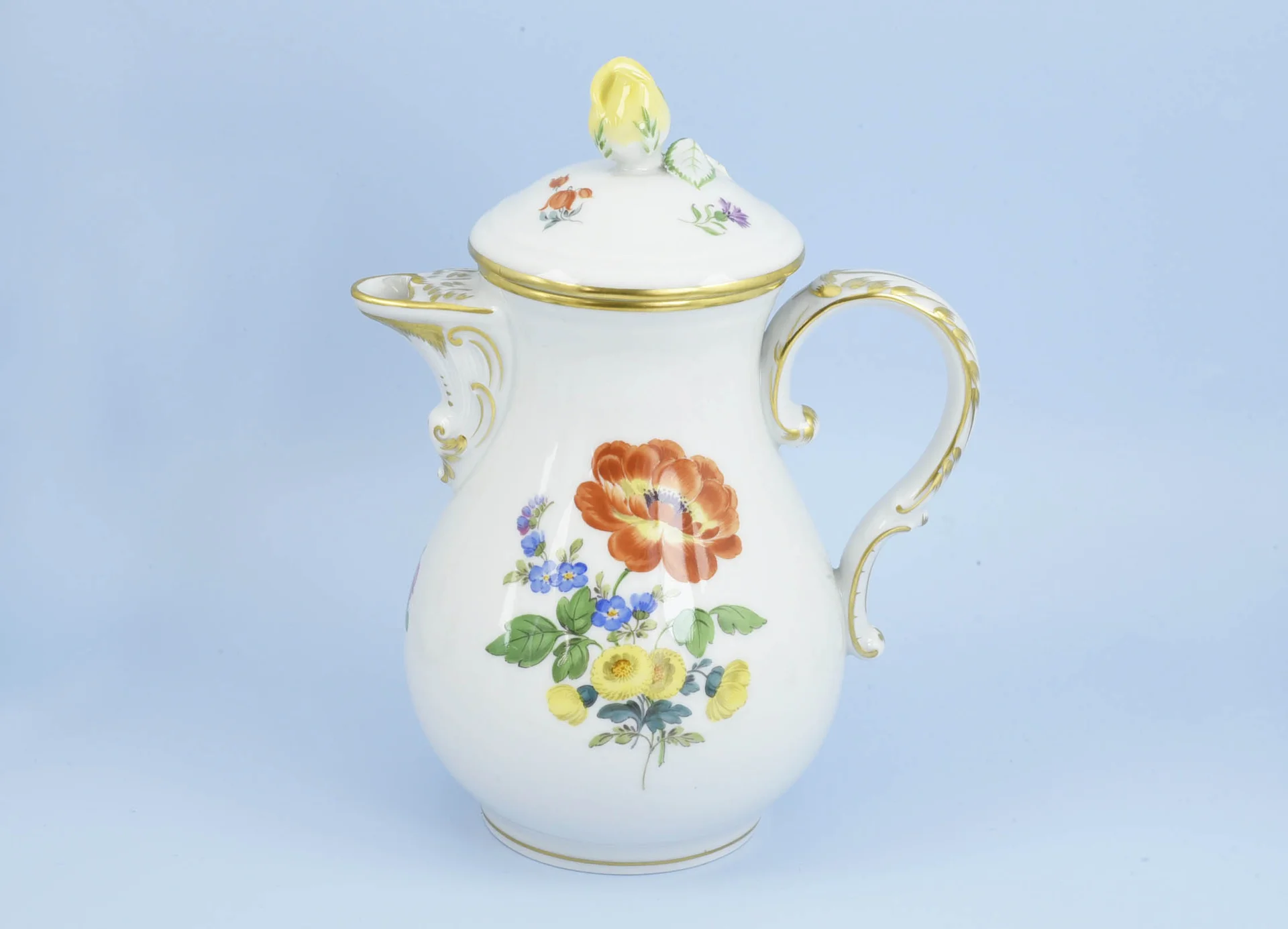 КОФЕЙНЫЙ СЕРВИЗ "Цветы" фарфор Meissen ручная роспись - миниатюра 2