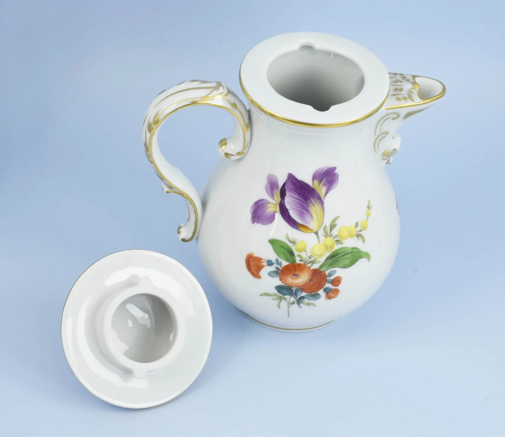 КОФЕЙНЫЙ СЕРВИЗ "Цветы" фарфор Meissen ручная роспись - миниатюра 3